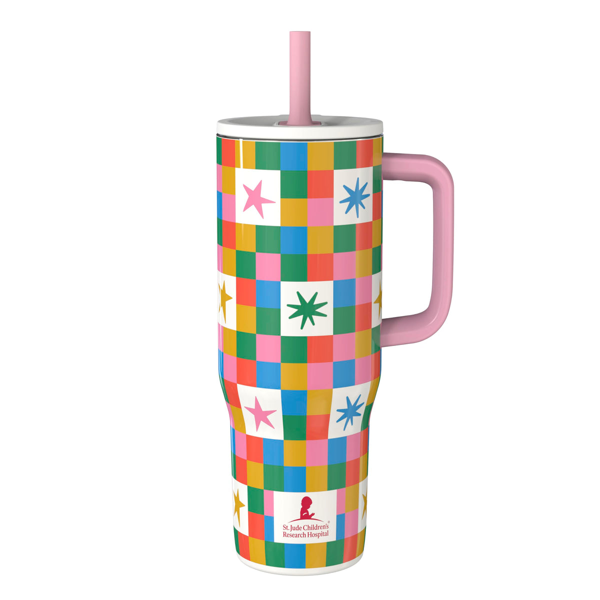 Zak Designs Stitch 30oz Spill-Proof Insulated Stainless Steel Tumbler