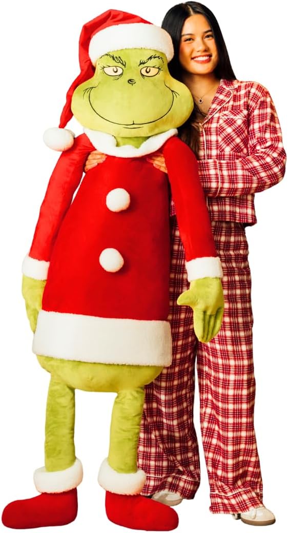 Franco The Grinch by Dr. Seuss Holiday Christmas Bedding Super Soft Life Size Plush 60" Large Oversized Cuddle Pillow, (Officially Licensed Product)