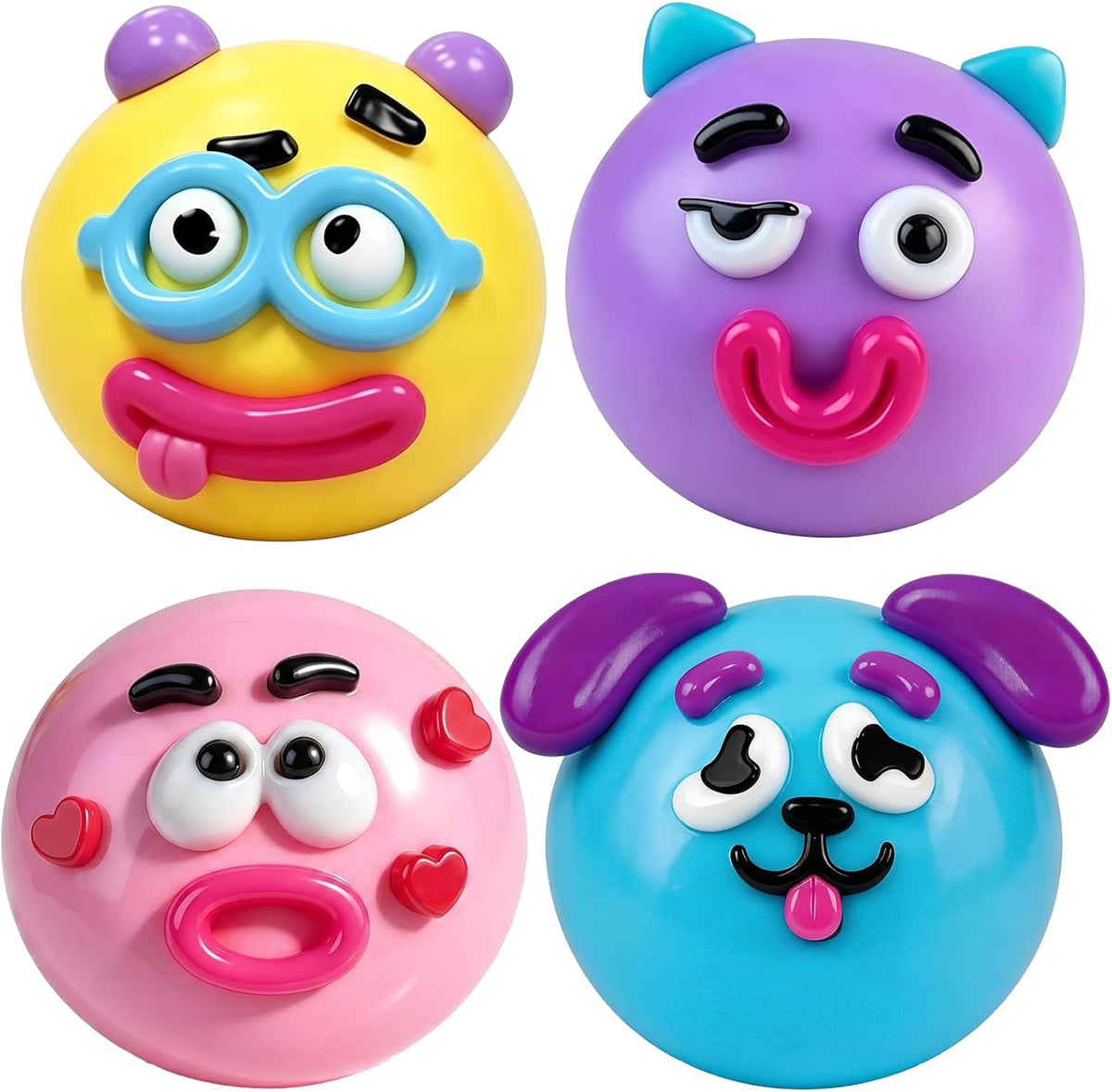 Smushers Squishy Curiosities - Ultra-Soft Slow Rising Stress Relief Toy for Adults, Cute Quirky Sensory Fidget Toy for Anxiety Relief, ADHD & Autism, Unique Office Desk Decor(4PCS)