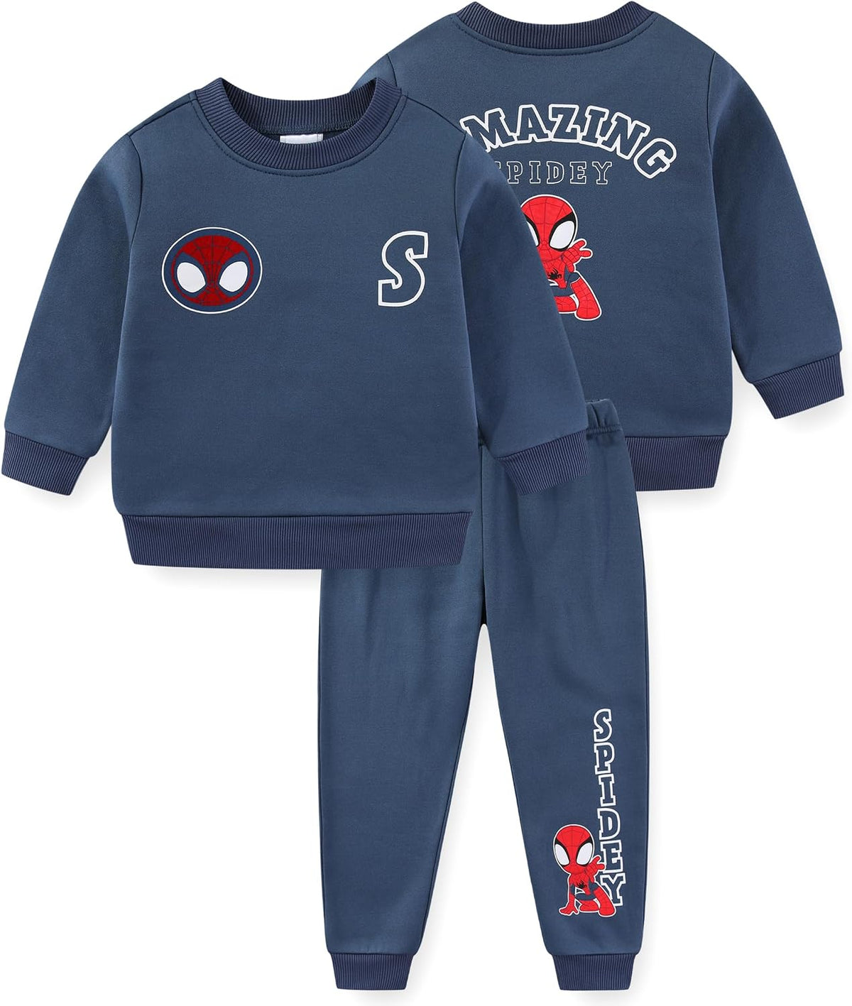 Marvel Spider-Man Boys Fleece Sweatshirt and Pants Set for Little Kids