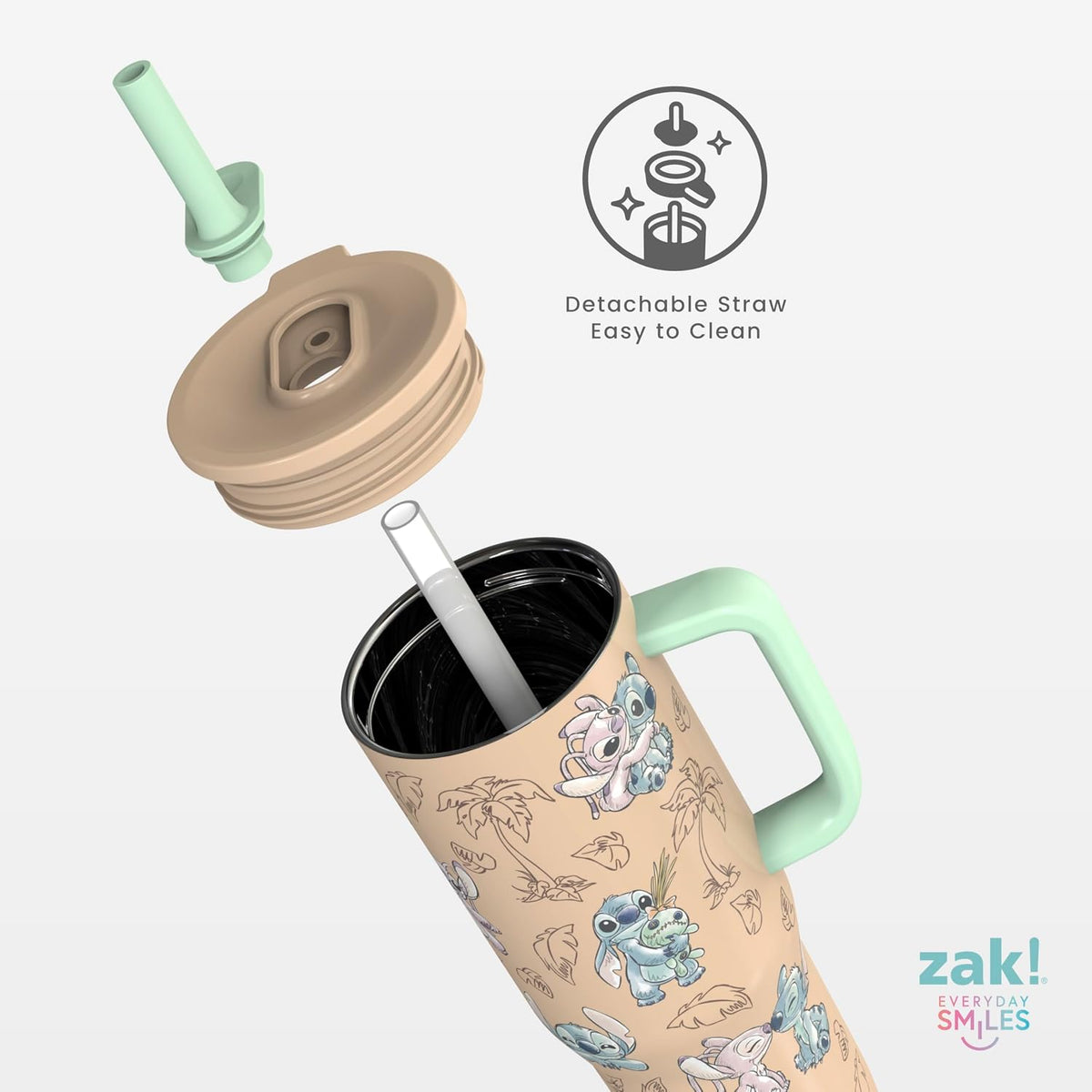 Zak Designs Stitch 30oz Spill-Proof Insulated Stainless Steel Tumbler