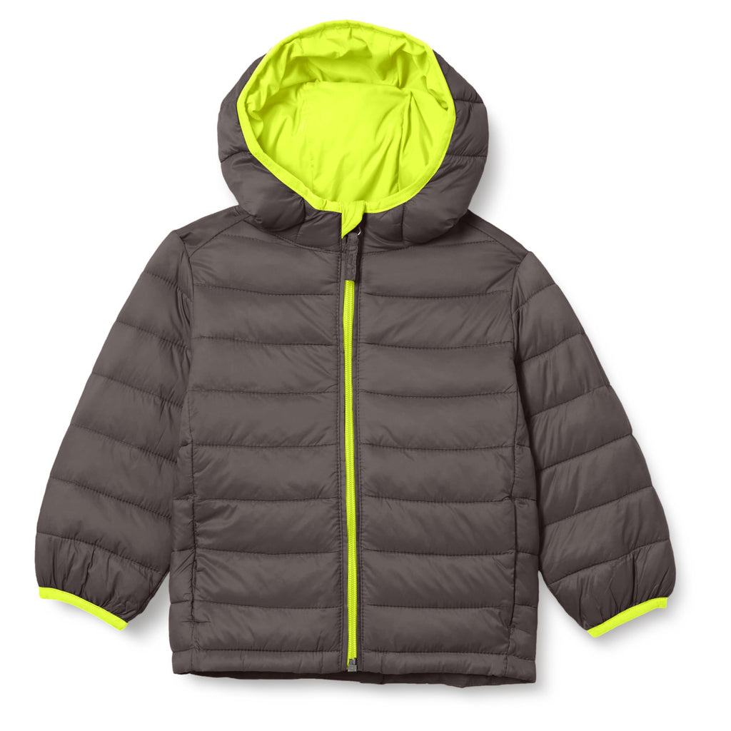 Amazon Essentials Boys and Toddlers' Lightweight Water-Resistant Packable Hooded Insulated Puffer Jacket