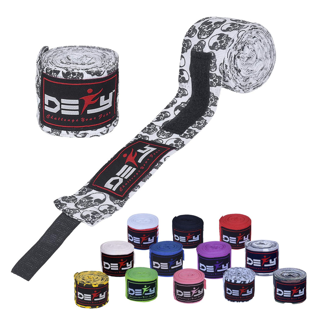 DEFY Professional 180 Inch Hand Wraps for Boxing Muay Thai MMA Elastic Bandages for Men & Women -Pair