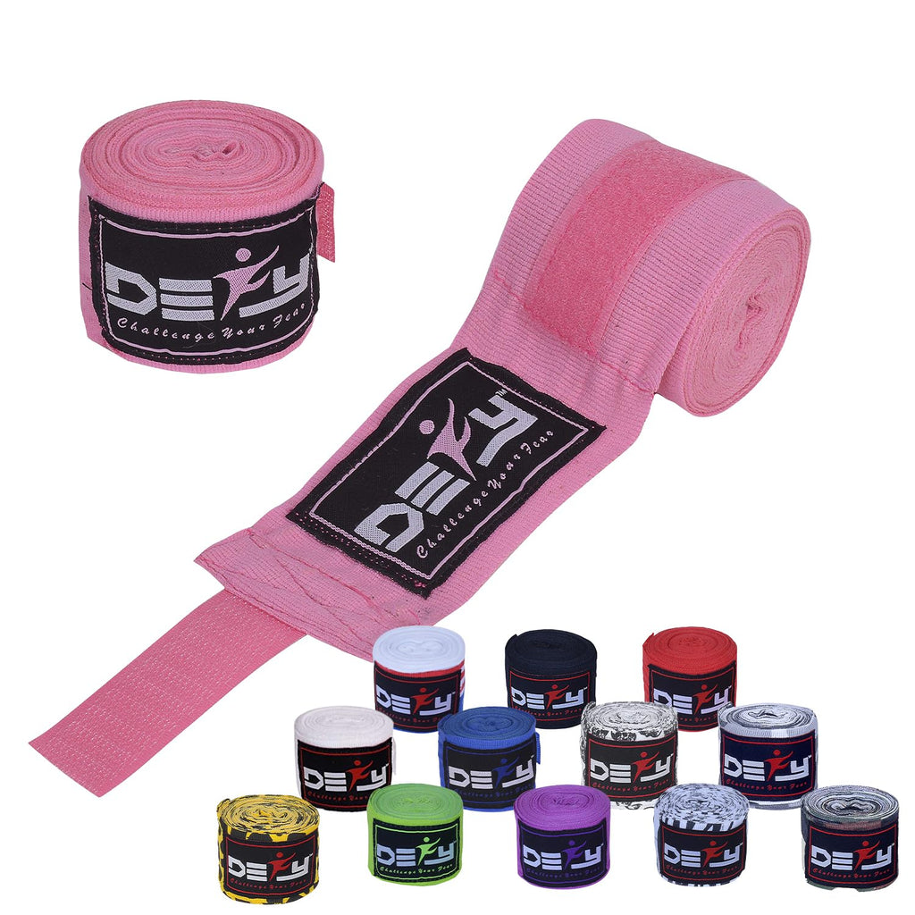 DEFY Professional 180 Inch Hand Wraps for Boxing Muay Thai MMA Elastic Bandages for Men & Women -Pair