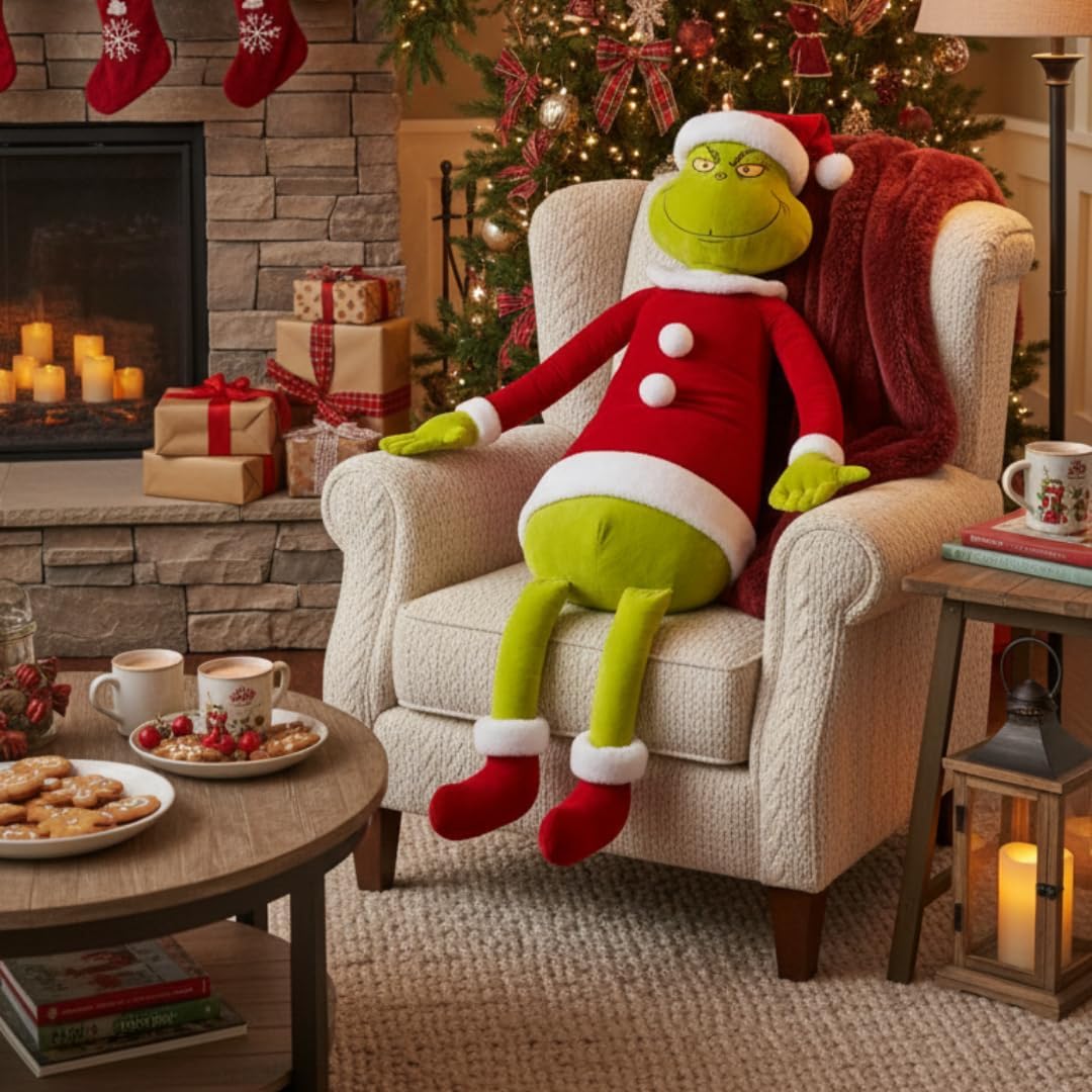 Franco The Grinch by Dr. Seuss Holiday Christmas Bedding Super Soft Life Size Plush 60" Large Oversized Cuddle Pillow, (Officially Licensed Product)