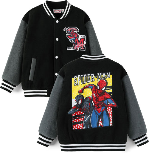 Disney Kids Fleece Bomber Jacket, Varsity Outerwear with Pockets, 2-10Y