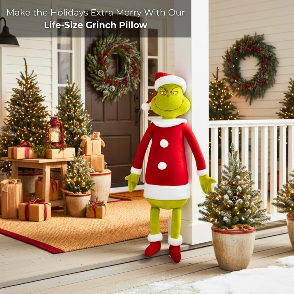 Franco The Grinch by Dr. Seuss Holiday Christmas Bedding Super Soft Life Size Plush 60" Large Oversized Cuddle Pillow, (Officially Licensed Product)