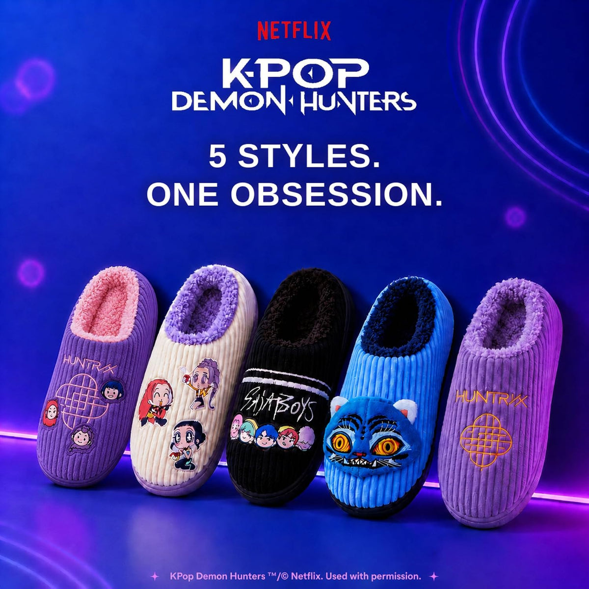 KPop Demon Hunters Girls Slippers - Kids House Slippers, Soft Cute Shoes for Girls & Teens with Huntrix - Official License