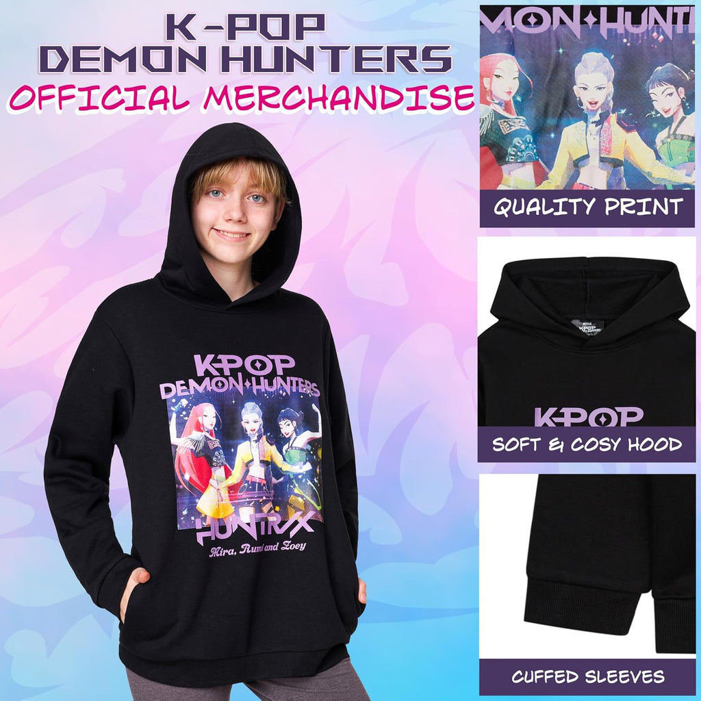 KPop Demon Hunters Hoodie for Girls Teens, Officially Licensed Warm Sweatshirt Pullover Cozy Hoodies Gifts for Girls