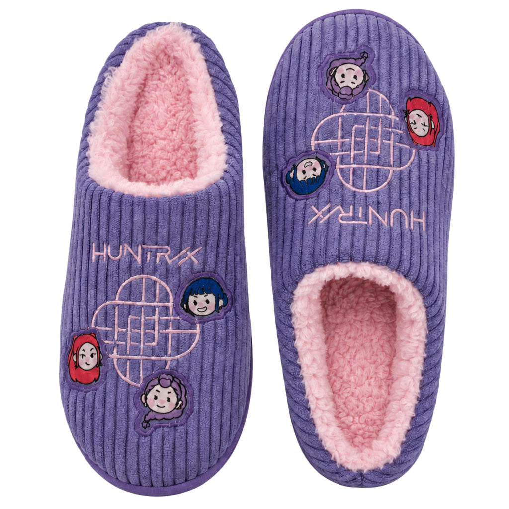 KPop Demon Hunters Girls Slippers - Kids House Slippers, Soft Cute Shoes for Girls & Teens with Huntrix - Official License