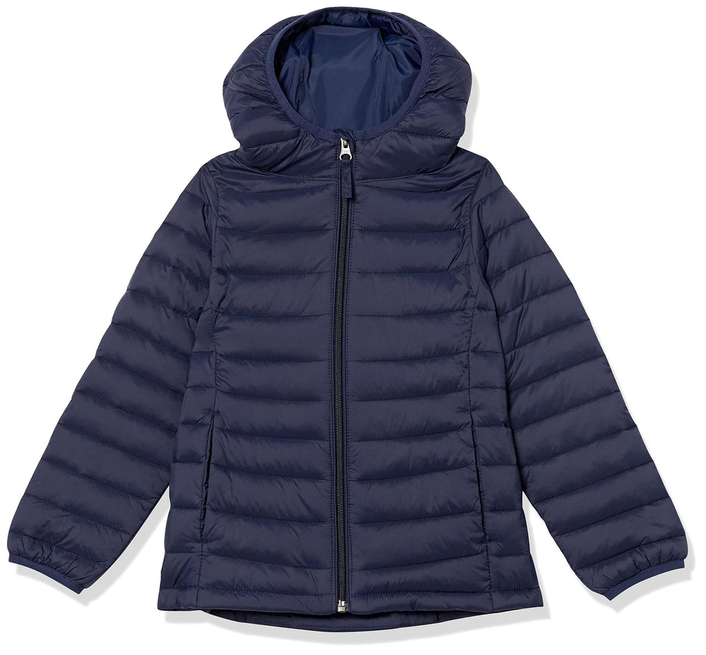Amazon Essentials Girls and Toddlers' Lightweight Water-Resistant Packable Hooded Puffer Jacket
