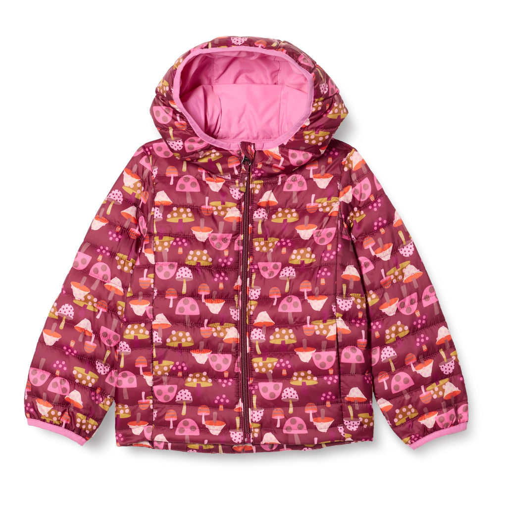 Amazon Essentials Girls and Toddlers' Lightweight Water-Resistant Packable Hooded Puffer Jacket