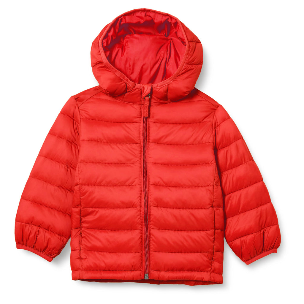 Amazon Essentials Boys and Toddlers' Lightweight Water-Resistant Packable Hooded Insulated Puffer Jacket
