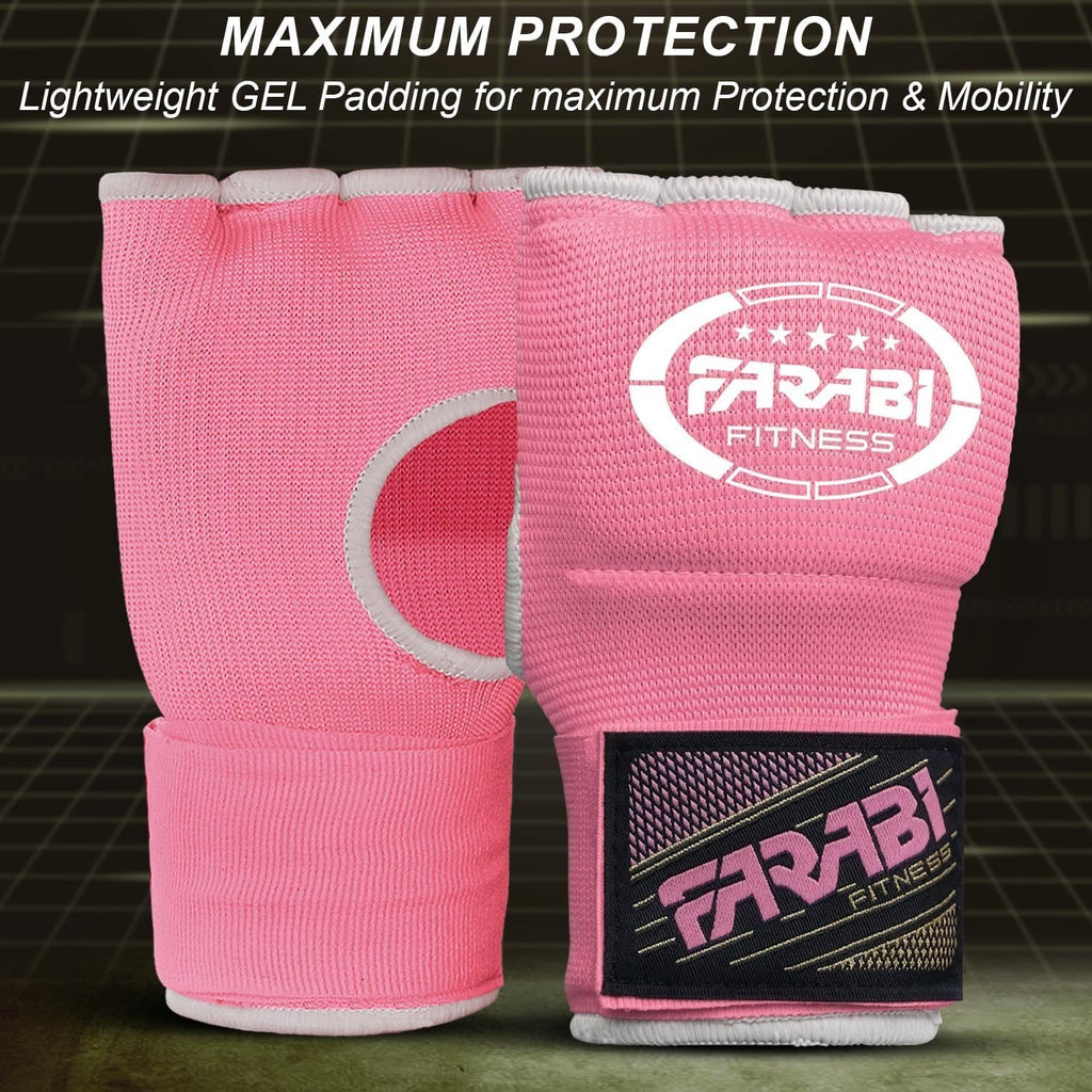 Boxing Hand Wraps Gel Padded Inner Gloves Elastic for Men & Women Boxing Wraps with Quick 32 Inches Long Wrist Straps, for MMA, Muay Thai, Kickboxing, Punching and Martial Arts