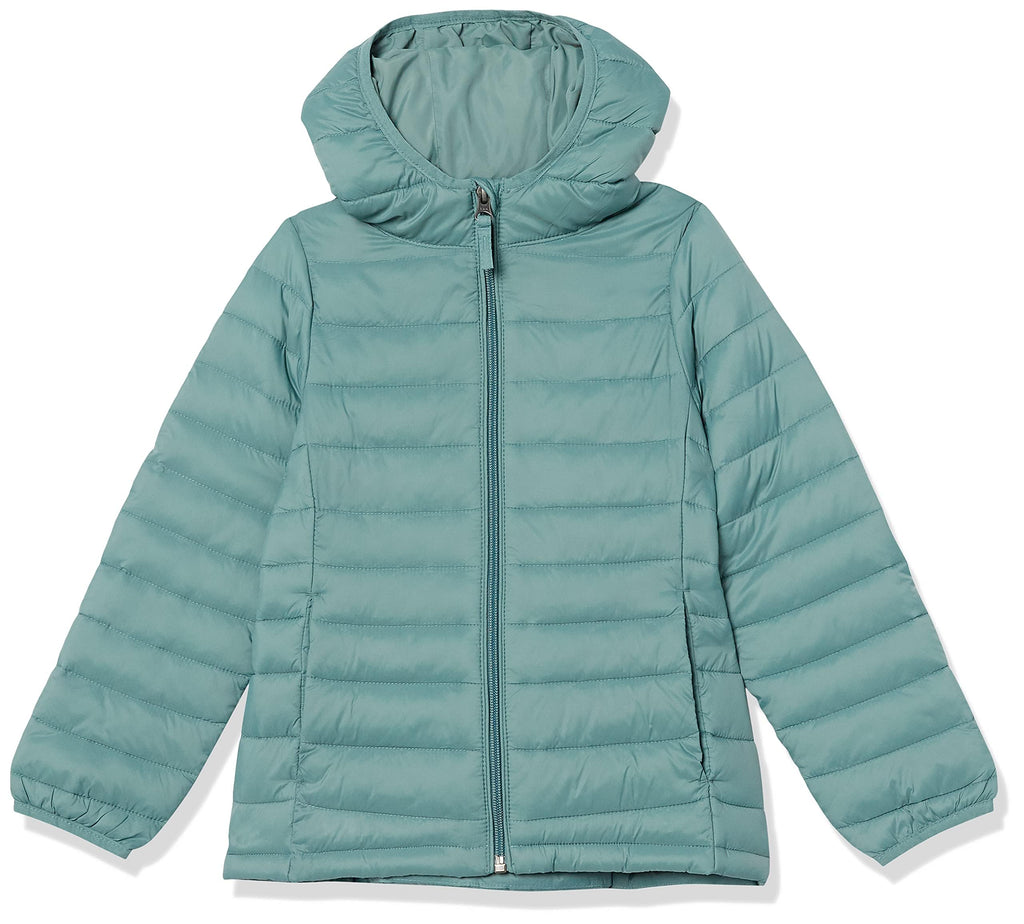 Amazon Essentials Girls and Toddlers' Lightweight Water-Resistant Packable Hooded Puffer Jacket