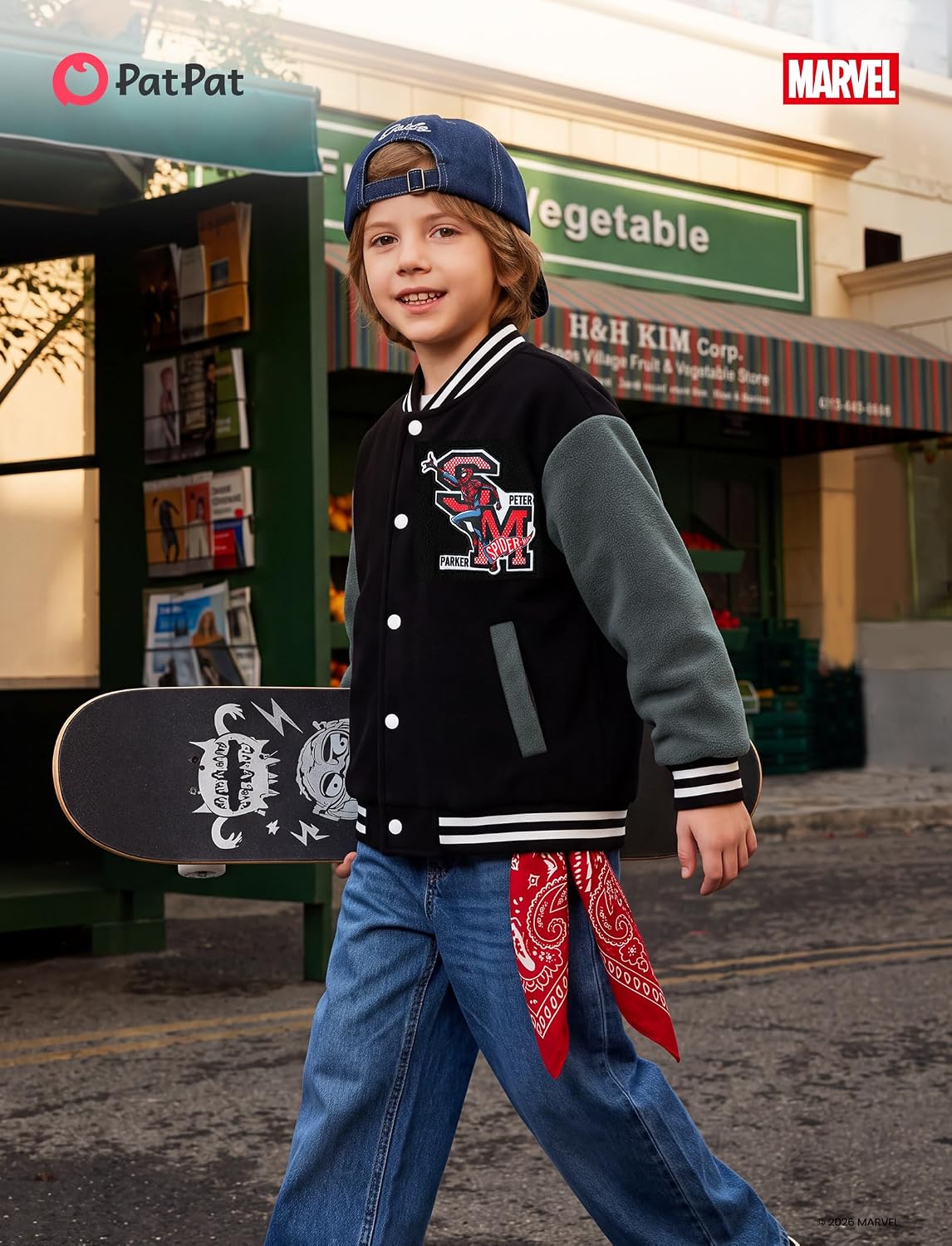 Disney Kids Fleece Bomber Jacket, Varsity Outerwear with Pockets, 2-10Y