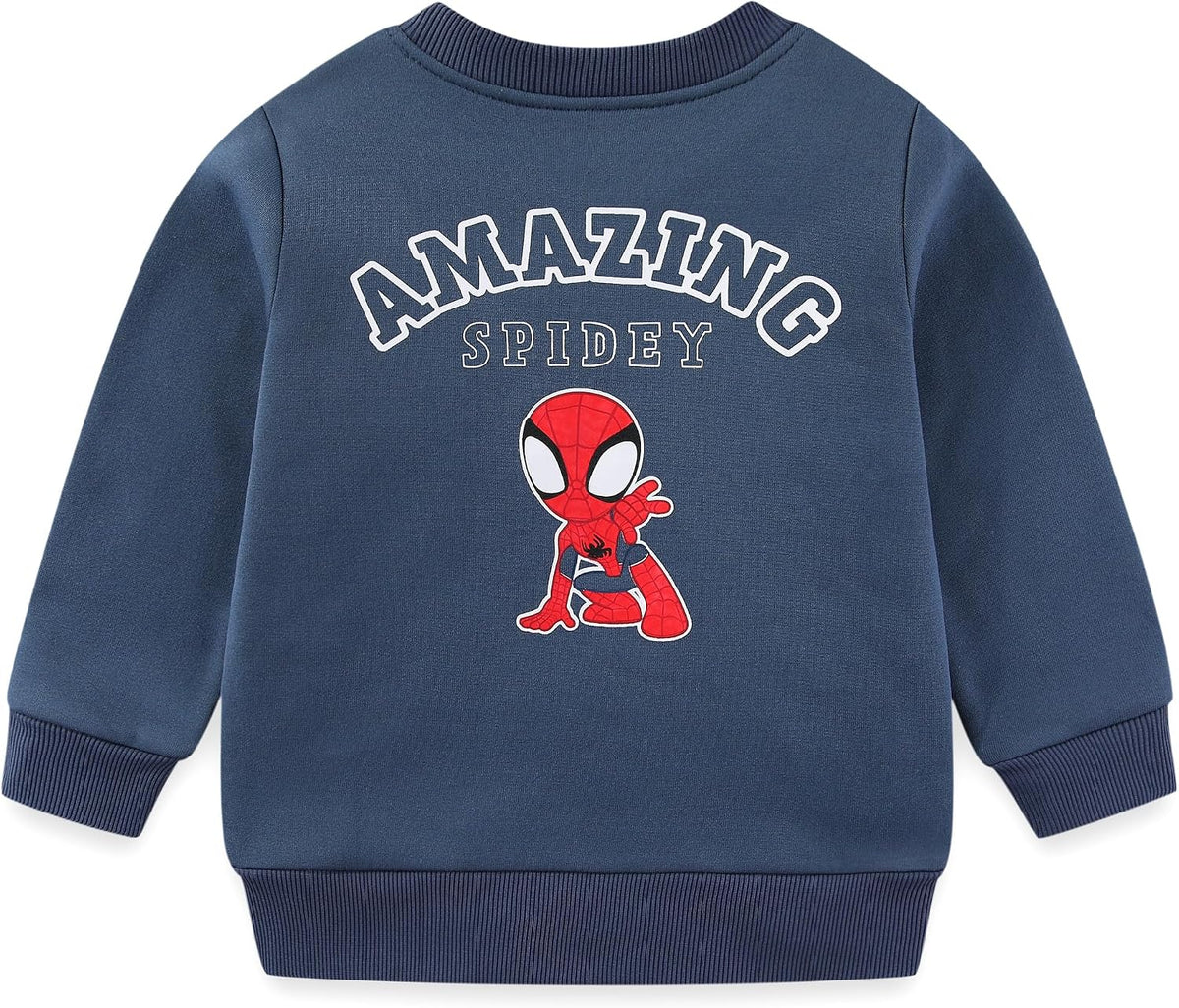 Marvel Spider-Man Boys Fleece Sweatshirt and Pants Set for Little Kids