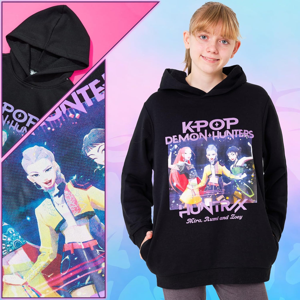 KPop Demon Hunters Hoodie for Girls Teens, Officially Licensed Warm Sweatshirt Pullover Cozy Hoodies Gifts for Girls